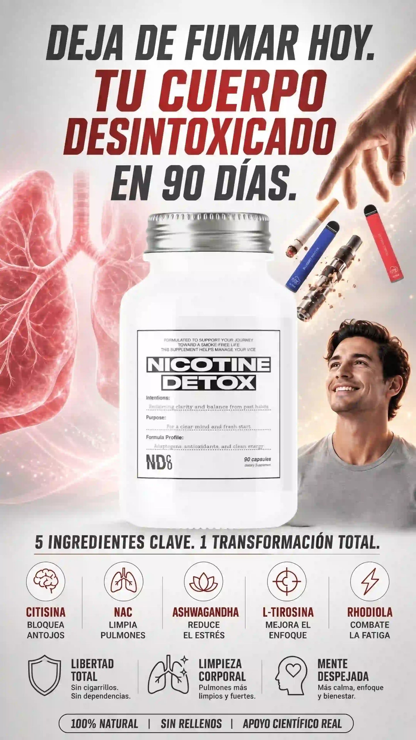 Nicotine Detox NDCO Dejar de fumar Y vapear