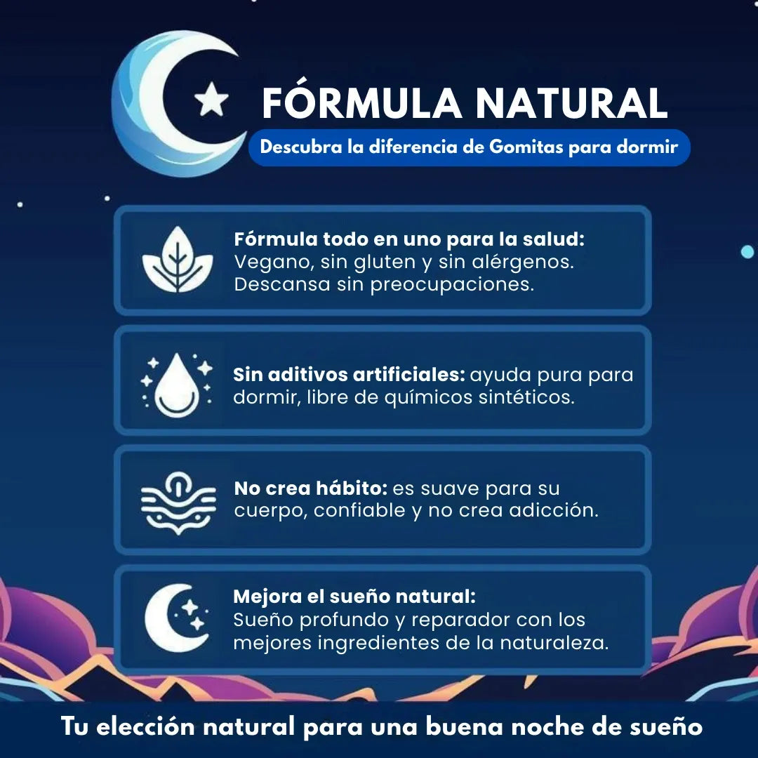 Gomitas Naturales para Dormir Mejor, Reducir y Reducir Estrés