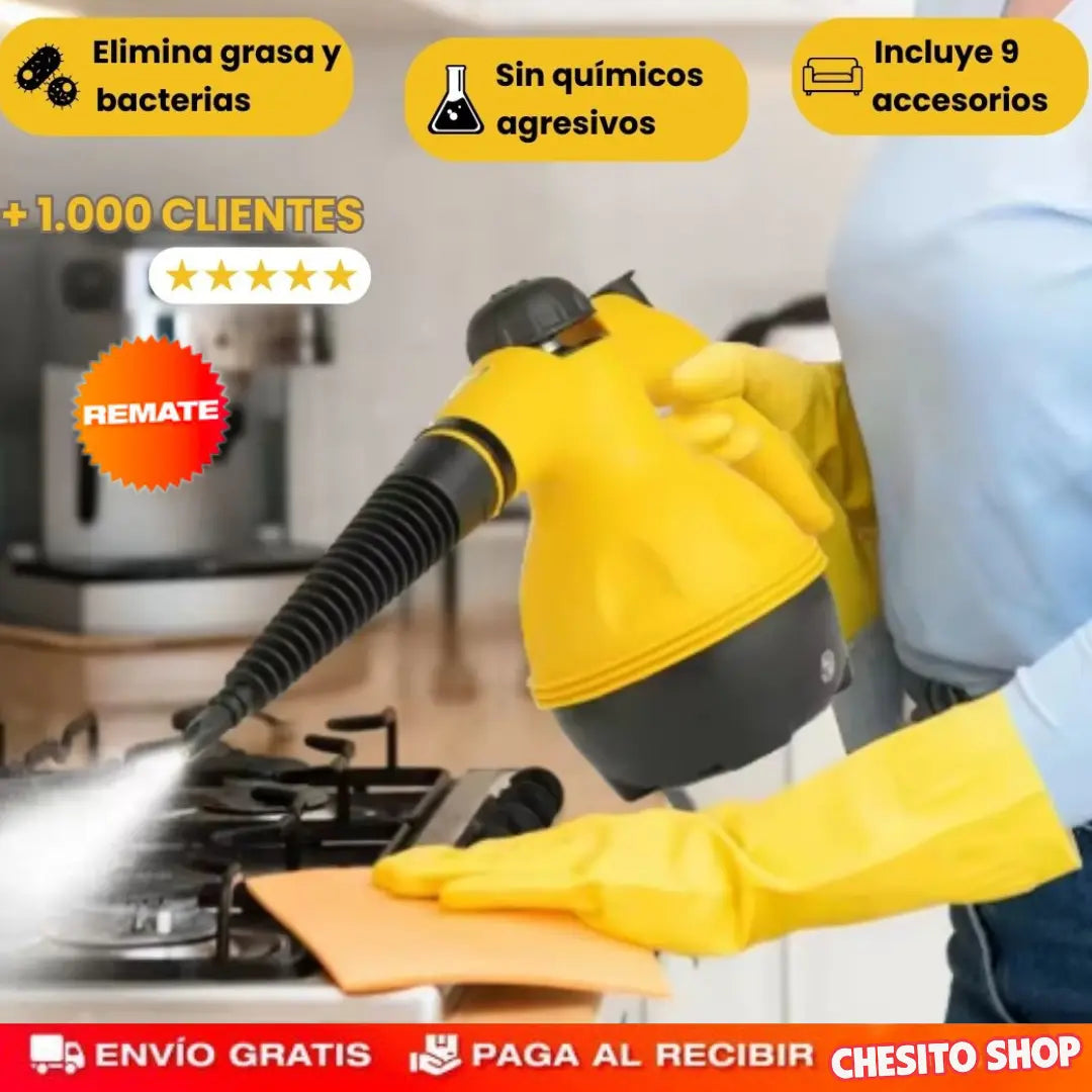 LIMPIADOR A VAPOR MULTIUSOS ORIGINAL +9 ACESORIOS GRATIS