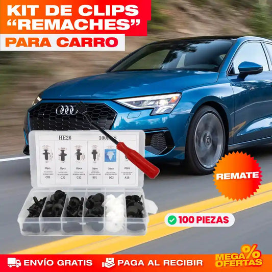 KIT DE CLIPS  "REMACHES" PARA CARRO 100 PIEZAS