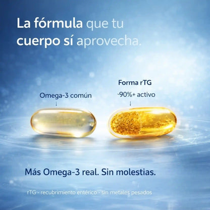 Supreme Omega-3 Fish Oil rTG  Alta concentración para corazón y bienestar diario