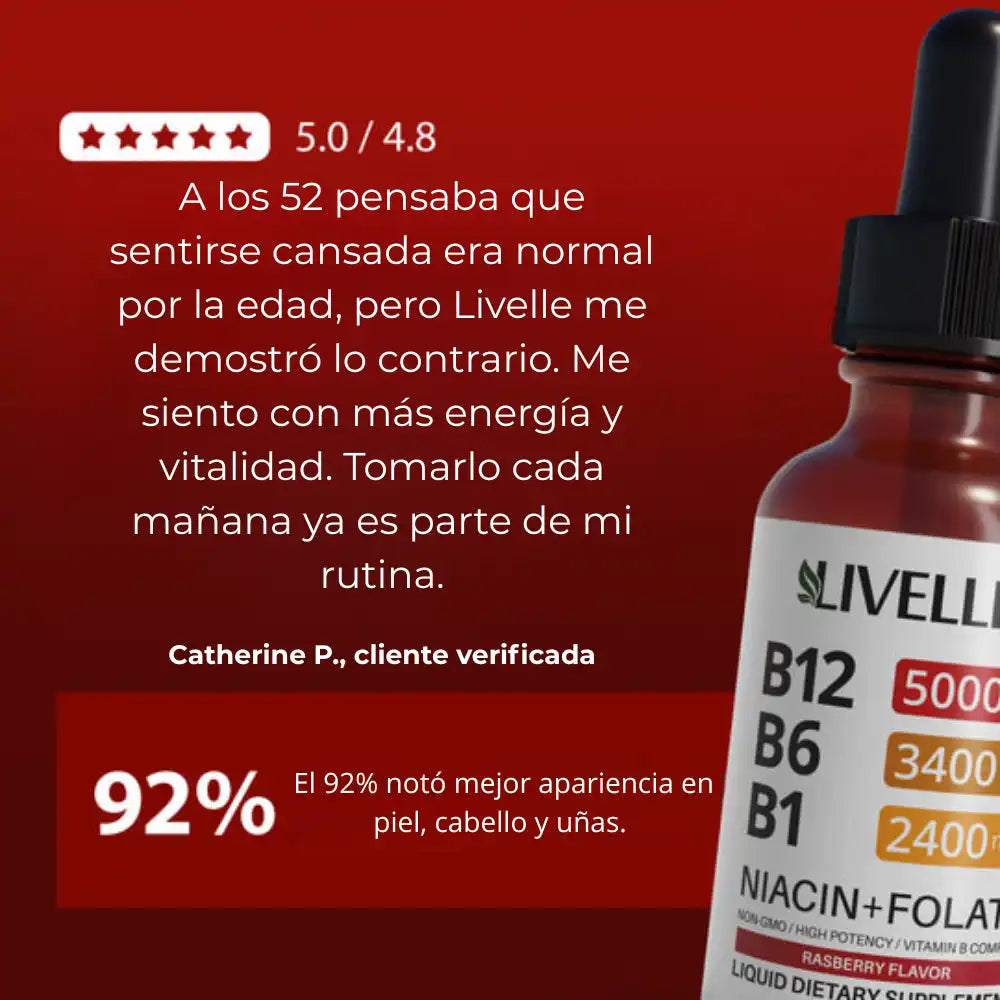 .Vitamina B12 Líquida Promo 2x1 Absorción rápida para un rendimiento inmediato