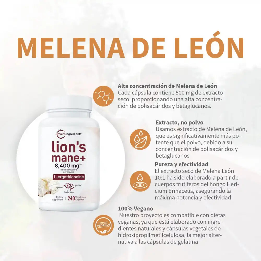 Melena de León en Capsulas  Enfoque mental y claridad diaria