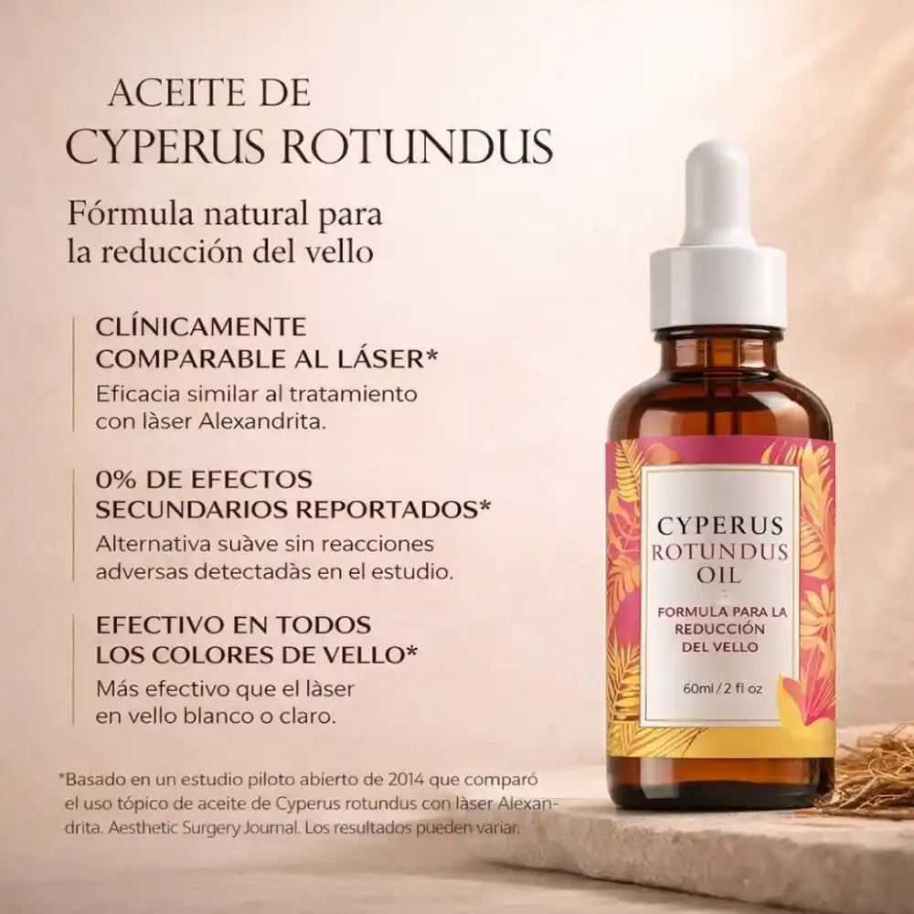 Aceite de Cyperus Rotundus para Reducir el Vello Naturalmente
