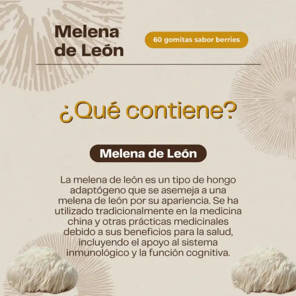 Melena de León en Capsulas  Enfoque mental y claridad diaria