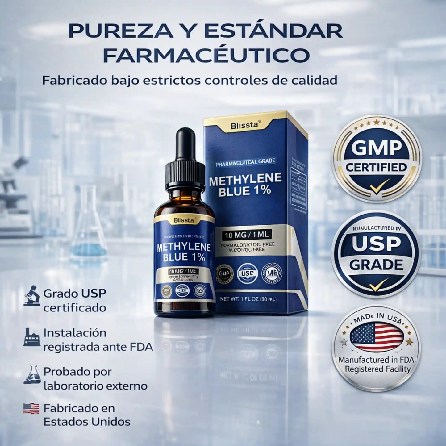 Blissta® Methylene Blue 1% Energía Celular y Claridad Mental