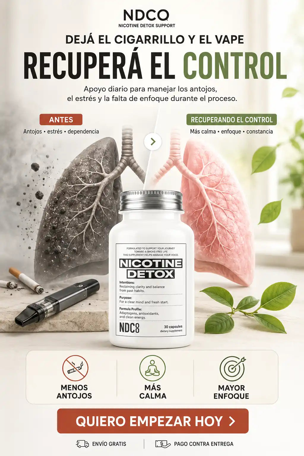 Nicotine Detox NDCO  Dejar de fumar Y vapear