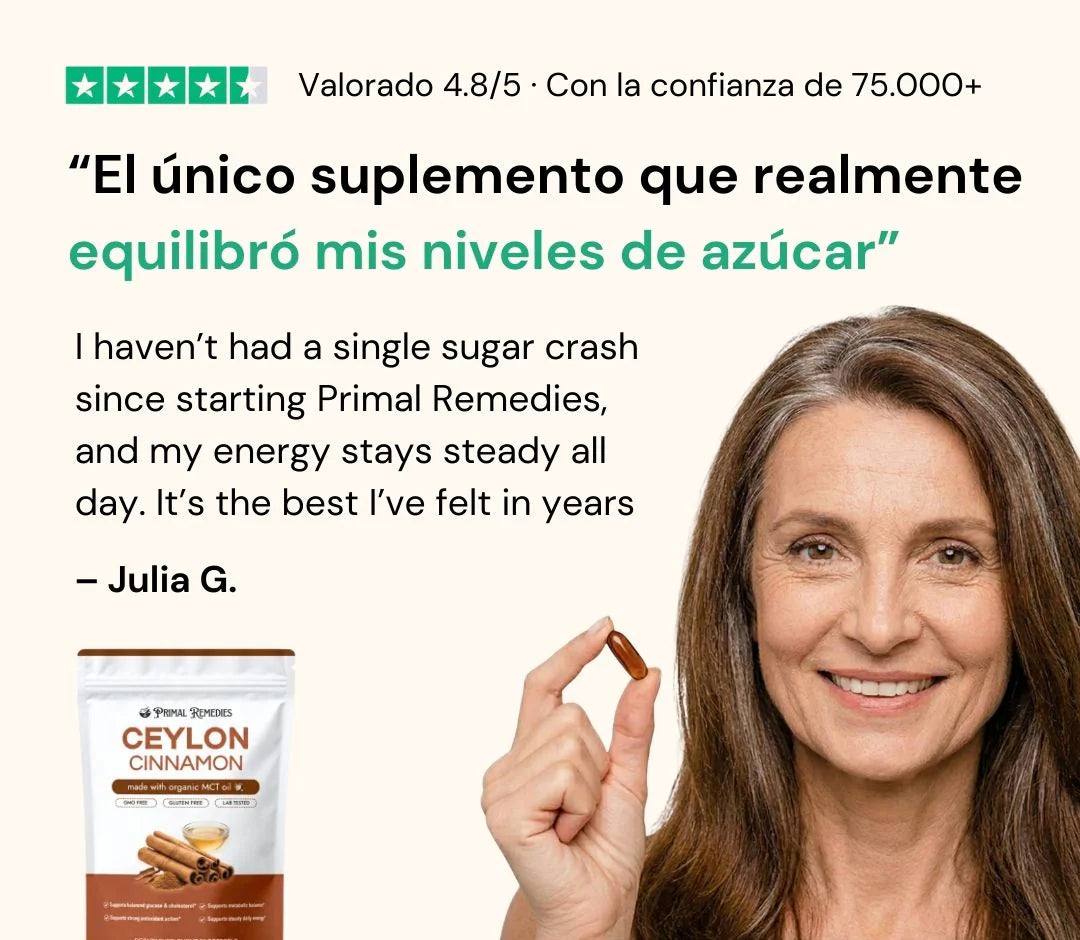 Ceylon Cinnamon equivalente a 7,200 mg con Aceite MCT