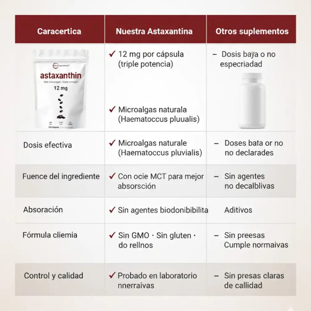 Astaxanthin 12 mg Protección Antioxidante Celular Avanzada