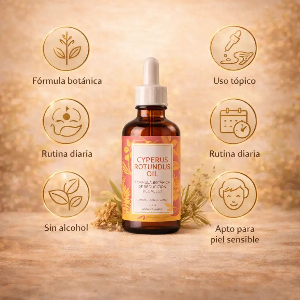 Aceite de Cyperus Rotundus para Reducir el Vello Naturalmente
