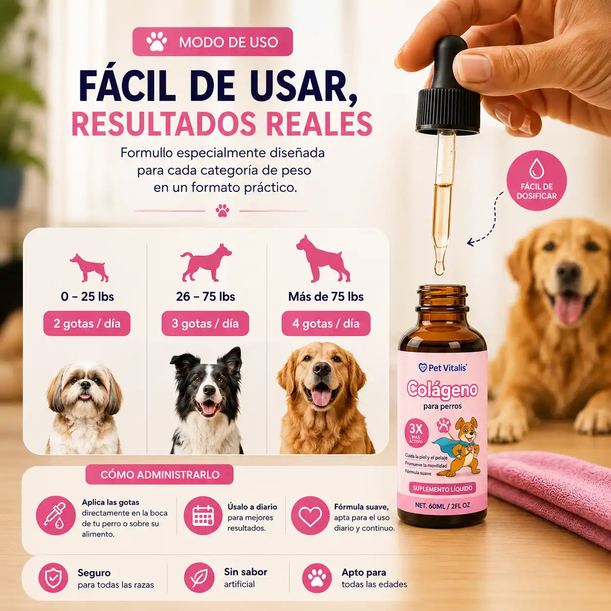 Collagen Drops — Piel Sana, Pelaje Brillante y Articulaciones Fuertes