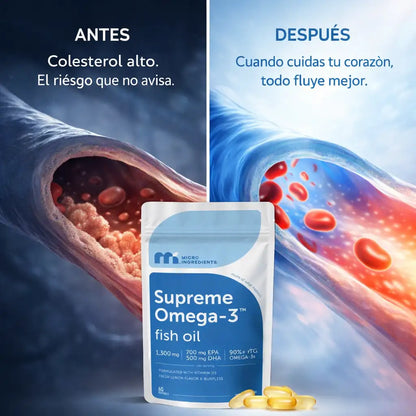 Supreme Omega-3 Fish Oil rTG  Alta concentración para corazón y bienestar diario