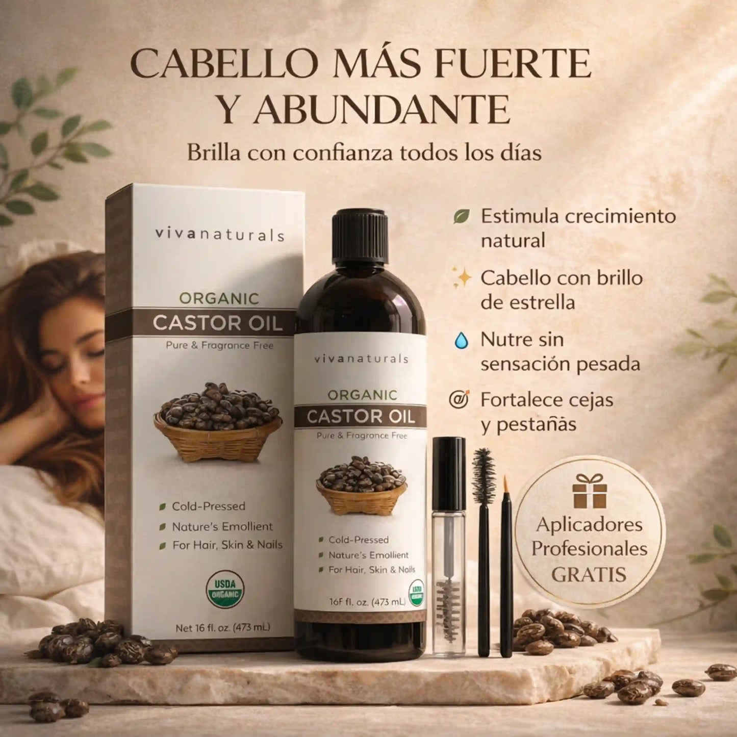 Viva Naturals Aceite de ricino orgánico