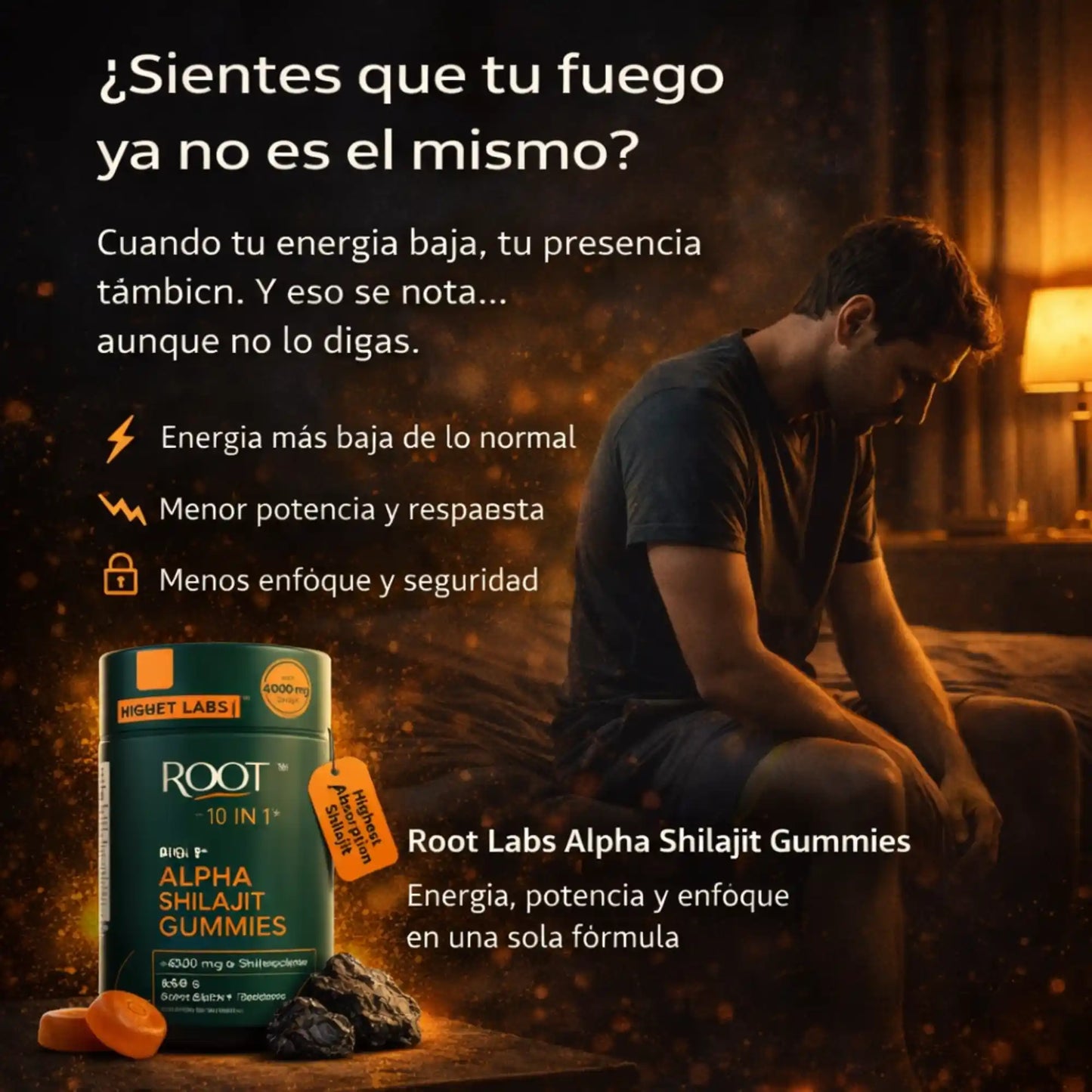 Root Labs Alpha Gummies Potencia Masculina y Energía Diaria