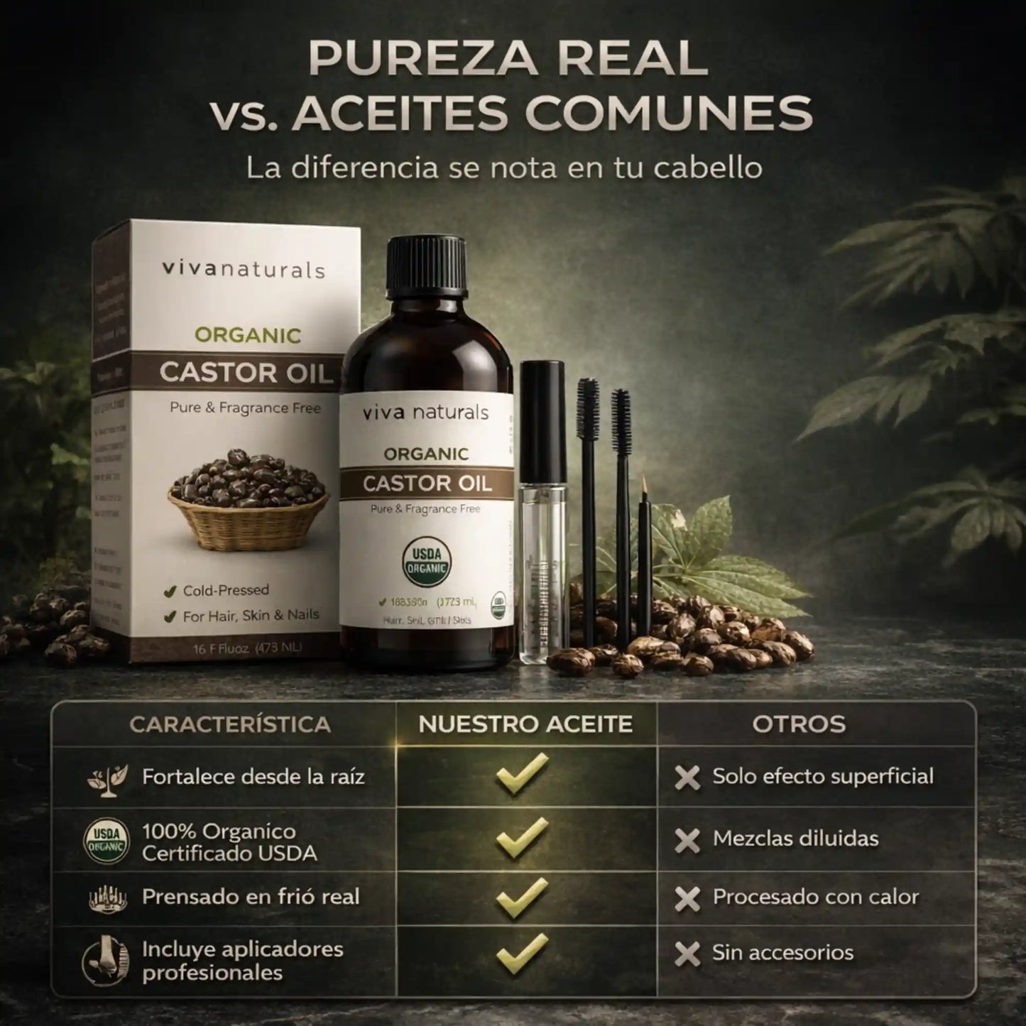 Viva Naturals Aceite de ricino orgánico