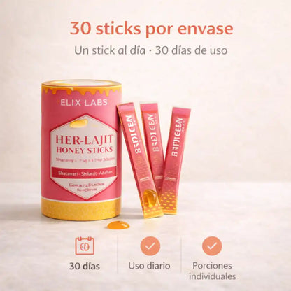 Her-Lajit™ Barritas de Miel para Energía y Equilibrio Femenino