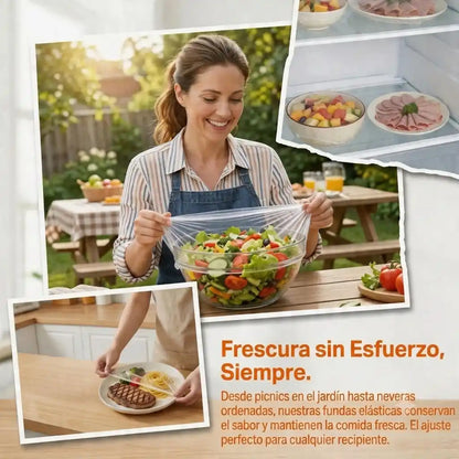 Tapas Elásticas Reutilizables (Pack x100) — Conserva la Frescura y Aísla Olores
