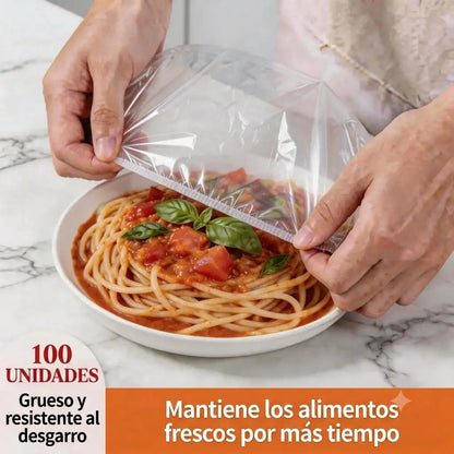 Tapas Elásticas Reutilizables (Pack x100) — Conserva la Frescura y Aísla Olores