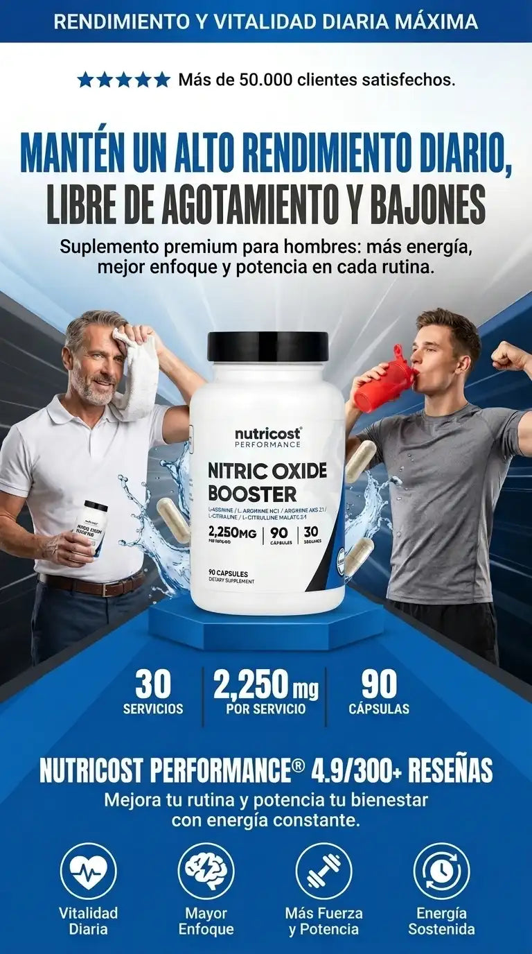 Potenciador de óxido nítrico de 2250 mg, 180 cápsulas