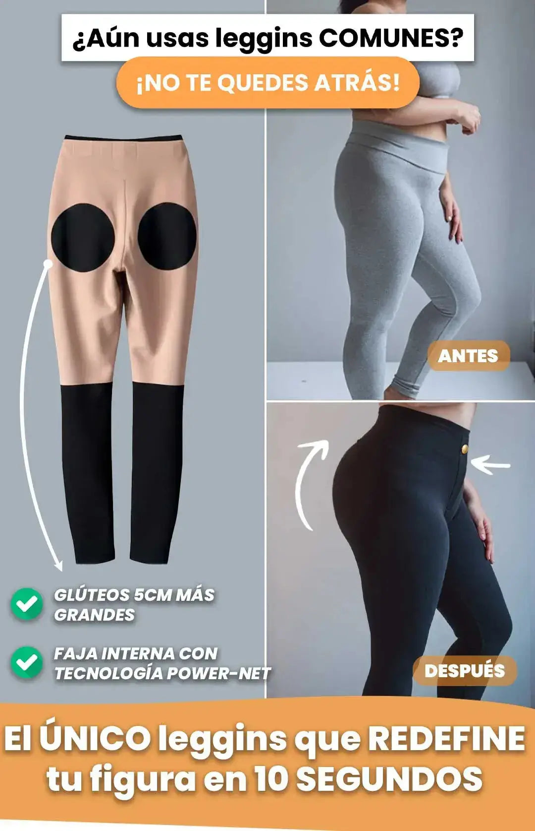 LEGGINSLIPO™ CON FAJA Y BROCHES ELEGANTES