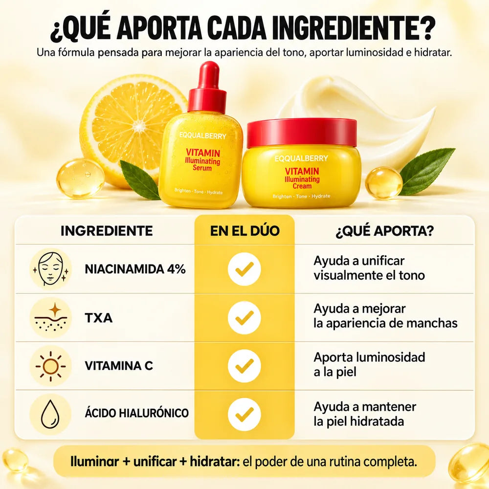 Dúo Vitamin sérum y crema iluminadora