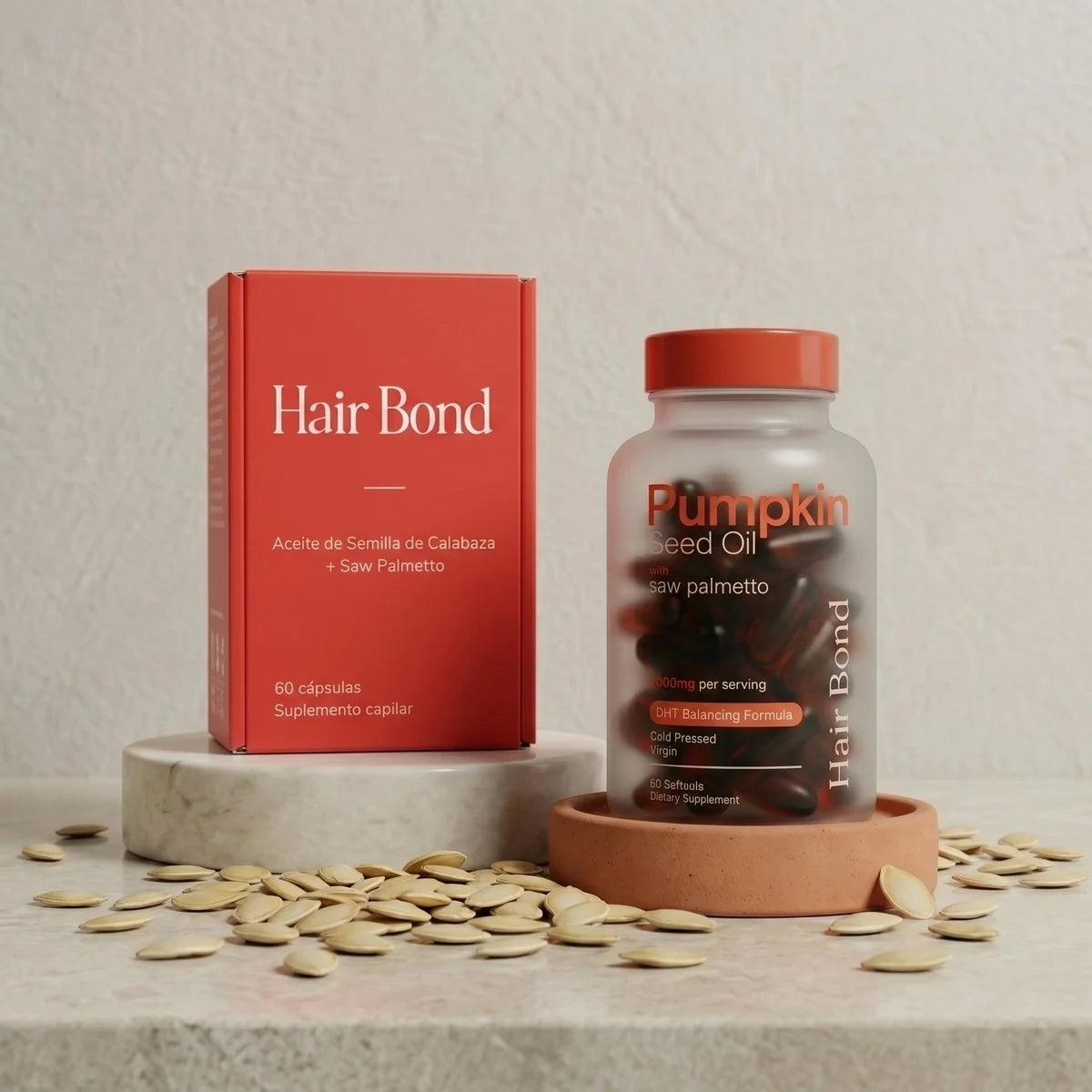 Hair Bond aceite de semilla de calabaza para la caída del cabello