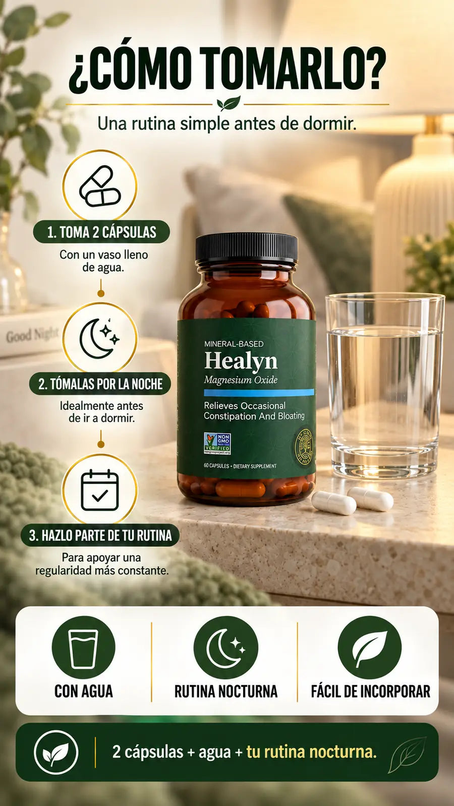 Healyn óxido de magnesio para el estreñimiento y la hinchazón