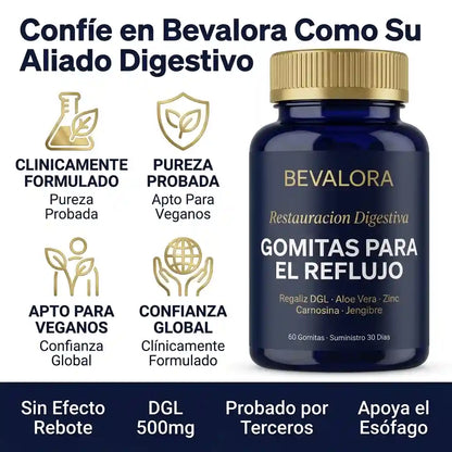 Bevalora® Restauración Esofágica — Gomitas Para El Reflujo