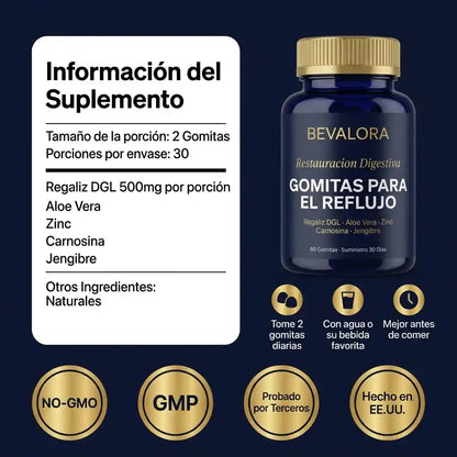 Bevalora® Restauración Esofágica — Gomitas Para El Reflujo