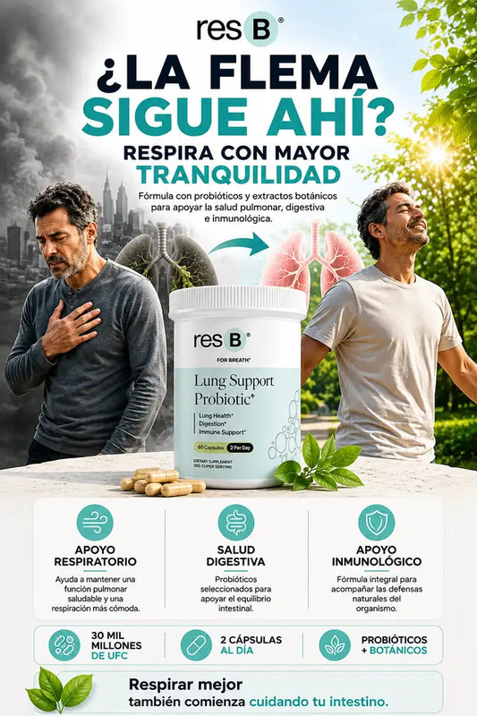 resB Lung Support Probiotic  Apoyo respiratorio, digestivo e inmune