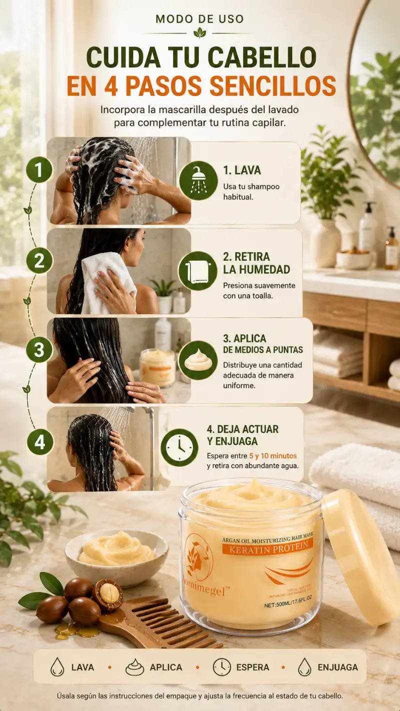 Mascarilla Capilar Aomimegel – Menos frizz y más brillo