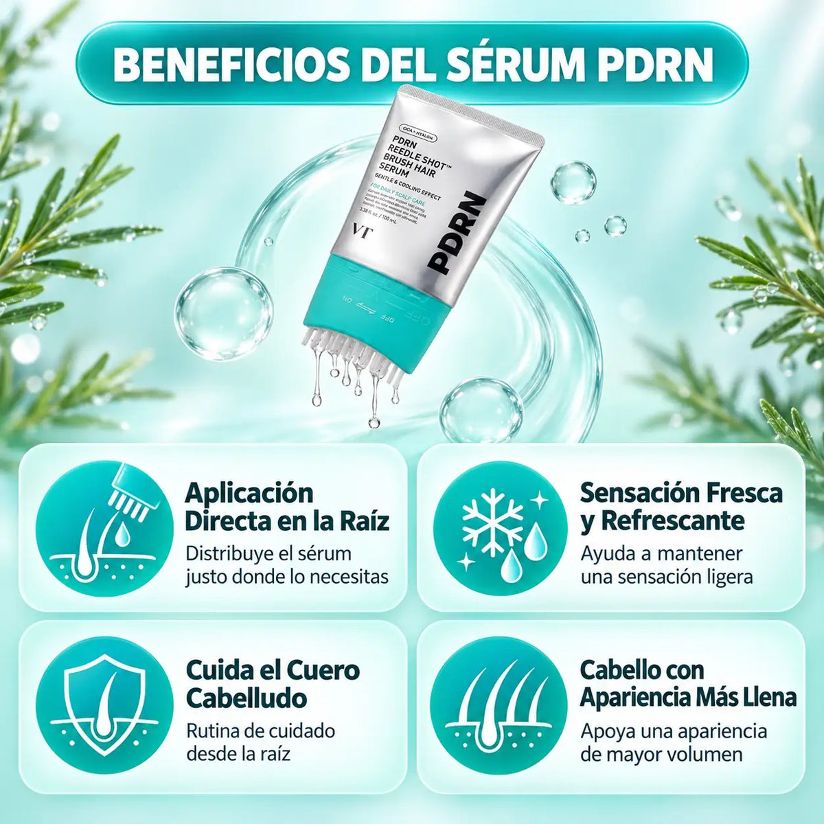Sérum PDRN con cepillo para el cuero cabelludo