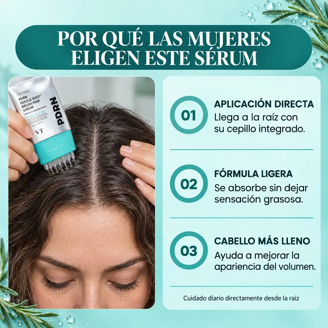 Sérum PDRN con cepillo para el cuero cabelludo