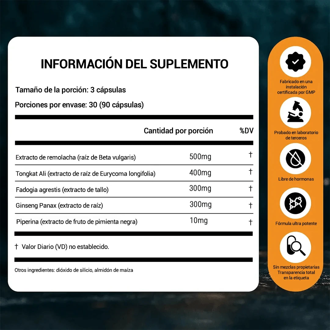 Recupera tu energía y tu firmeza en 30 días | 5 ingredientes en dosis clínica