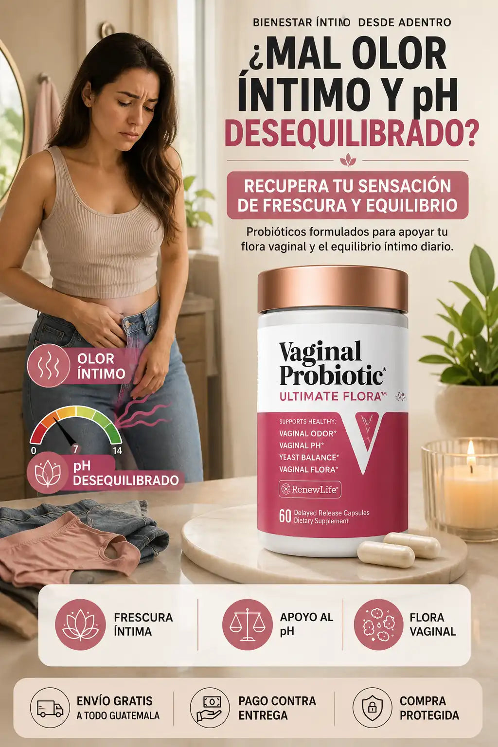 Probiótico Vaginal Ultimate Flora | Equilibra tu Flora y pH Íntimo