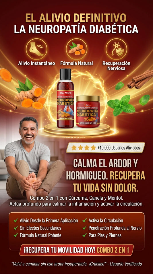 COMBO DOBLE ACCIÓN: Alivia Neuropatía con Crema y Aceite Natural